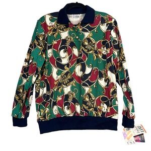 Vintage  Cricket Lane Shirts Floral Top W/funky Design Size Large